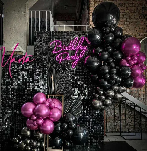 Miniatura 6 de KALOR Globos negros de 12 pulgadas, 0.11 oz/100 globos gruesos, globos de látex mate para fiestas de cumpleaños, decoraciones de boda, despedida