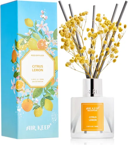 Miniatura 16 de Airkeep Juego de difusor de junco, 3.38 onzas líquidas (3.4 fl oz), difusor de aceite de niebla marina y sal marina con 8 varillas de caña, difusor
