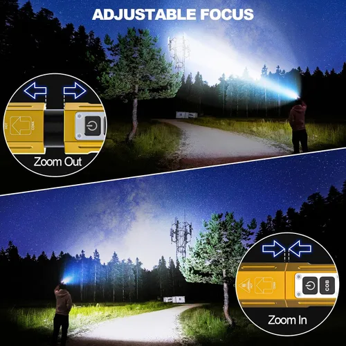 Miniatura 7 de Linternas recargables de alto lúmenes, linterna magnética de bolsillo pequeño superbrillante, 8 modos de luz LED táctica, potente luz de trabajo