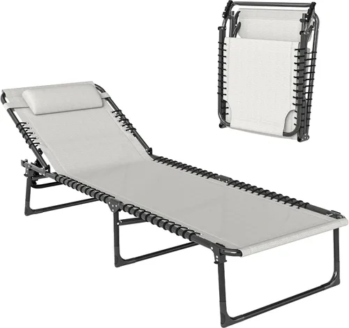 Miniatura 16 de Outsunny Silla Tumbona Plegable, Silla de Bronceado para Patio, Tumbona para Exteriores con Respaldo Reclinable de 4 Posiciones, Asiento de Malla