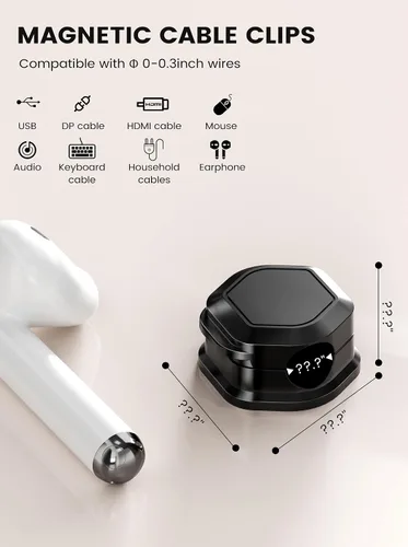 Miniatura 6 de Paquete de 6 clips magnéticos para cables, soporte organizador de cables ajustable y suave, soporte de cable de carga para ocultar el teléfono