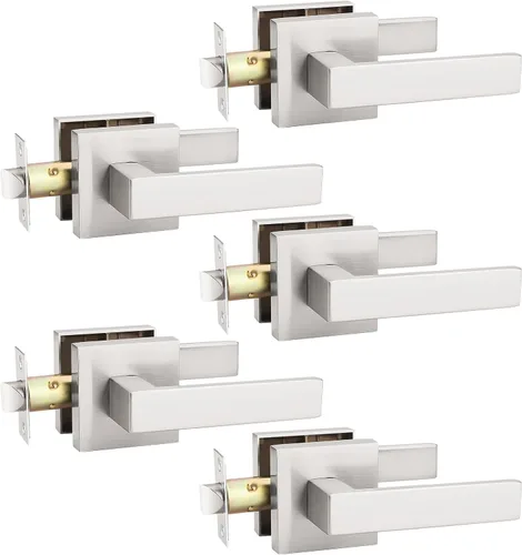Miniatura 18 de KNOBWELL Paquete de 1 manija de puerta interior negra para uso en interiores, reversible para izquierda y derecha sin llave Negro