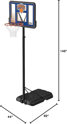 Miniatura 8 de Lifetime NBA New York Knicks - Aro de baloncesto portátil, altura ajustable de 7.5 a 10 pies, tablero de fusión inastillable de 44 pulgadas, base