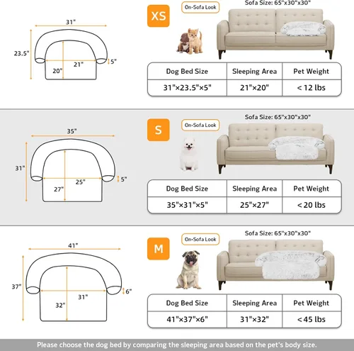 Miniatura 5 de Cama calmante para perro, tapete de felpa esponjoso para perros con protector de muebles con funda extraíble lavable para perros y gatos grandes