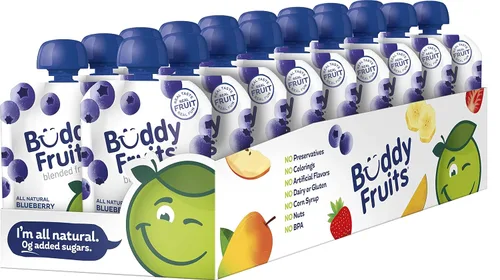 Miniatura 21 de Buddy Fruits Snacks To Go Puré de manzana sin azúcar de mango sin azúcar, bolsa de 3.2 onzas (18 unidades) sin gluten, frutos secos, conservantes