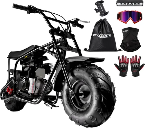 Miniatura 21 de Oryxearth Mini bicicleta de tierra todoterreno de 105cc de 4 tiempos, 28mph, a gasolina con transmisión automática y arranque de tirón para adultos