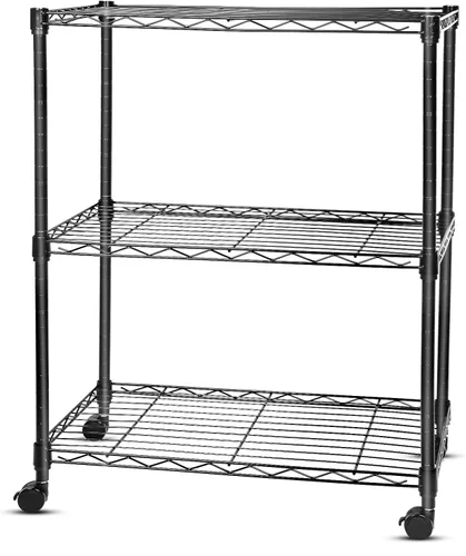 Miniatura 20 de Whitmor Estantería de 5 niveles ajustables con ruedas, capacidad de 400 libras por estante, máximo 2000 libras en total, 21 pulgadas de largo x 12