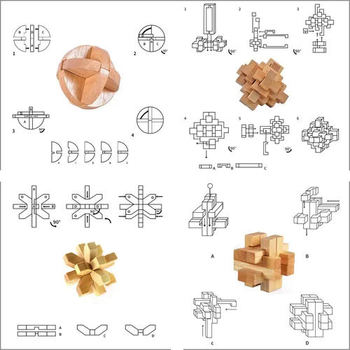Miniatura 2 de 3D Rompecabezas bromista, cubeta de madera cerebro