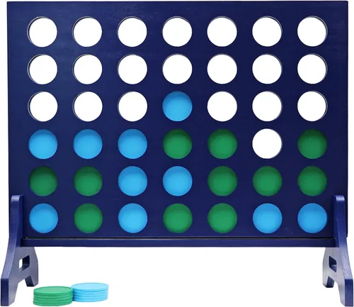Miniatura 33 de Tailgating Pros Cuatro en una fila gigante azul marino premium con funda de transporte – Juego de patio al aire libre de gran tamaño – ¡Muchos