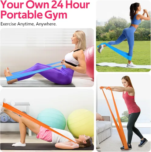 Miniatura 5 de Bandas de resistencia para entrenamiento, bandas de ejercicio para terapia física, estiramiento, recuperación, pilates, rehabilitación