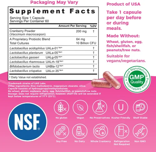 Miniatura 2 de Nutricelebrity NutriFlora-Pro Probióticos para mujeres - Apoya la salud vaginal, urinaria (UTI), sistema digestivo, dolor menstrual, levadura