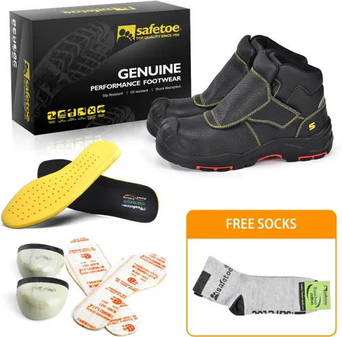 Miniatura 6 de SAFETOE Botas de soldadura para hombres Botas de seguridad con punta compuesta Botas de soldadura resistentes al fuego Botas de trabajo de soldador