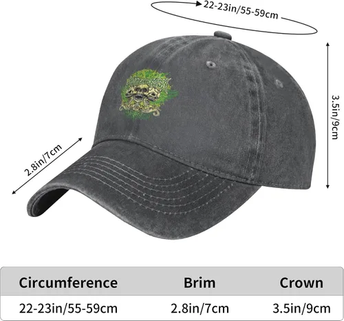 Miniatura 8 de Cowboy Hat Trendy Hats for Man and Women Djustable Four Season Outdoor Baseball Cap of Hell Skull with Angel Deep Heather