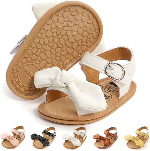 Miniatura 36 de Meckior Sandalias de verano con punta abierta y suave de piel sintética para bebés y niñas pequeñas