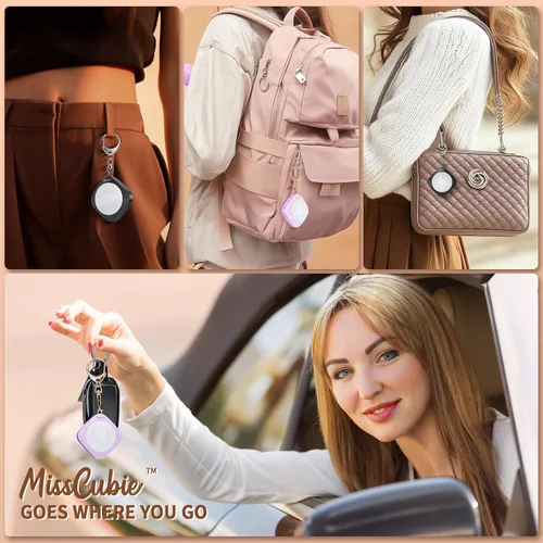 Miniatura 5 de Elecpow Alarma de seguridad personal para mujer, llavero MissCubie y equipo reflectante de alta visibilidad para correr con alarma de línea de carga