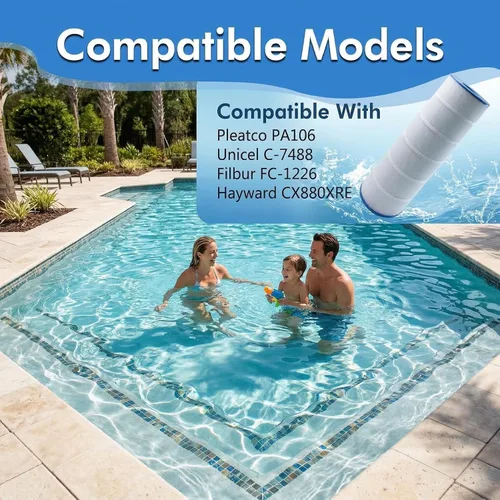 Miniatura 6 de Cartucho de filtro de piscina C4030 de repuesto para Hayward SwimClear C4030 CX880XRE, Pleatco PA106-PAK4, Unicel C-7488, Filbur FC-1226, paquete