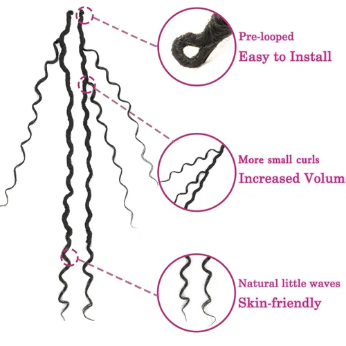 Miniatura 3 de SamBraid Goddess Locs - Cabello con ganchillo de 14 pulgadas, 8 paquetes de nuevo pelo de ganchillo falso de diosa para mujeres afroamericanas, pelo