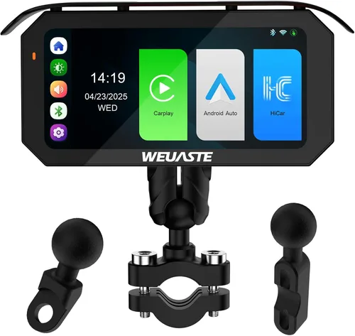 Carplay inteligente de motocicleta de 6.25 pulgadas, Carplay inalámbrico y Android Auto, sistema de navegación GPS para motocicleta con pantalla