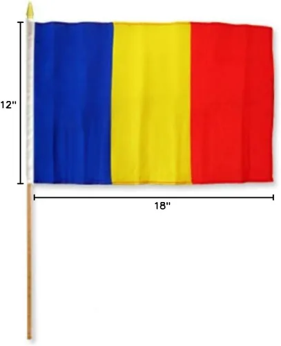 Miniatura 2 de AES Bandera de palo de Rumania 12"x18" (1)