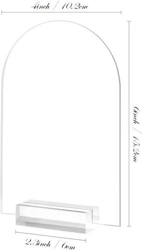 Miniatura 2 de Letrero acrílico de arco de 4 x 6 pulgadas con soporte transparente, paquete de 10 letreros de mesa arqueados transparentes en blanco con soportes