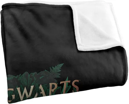 Miniatura 3 de Harry Potter Hogwarts - Manta con diseño floral verde y dorado con diseño de cresta sedosa al tacto, súper suave, 36 x 58 pulgadas, diseño floral