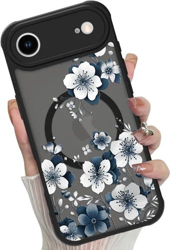 Miniatura 45 de Funda magnética para iPhone 17 Pro [compatible con MagSafe], bonita funda de moda con estampado de leopardo negro, translúcida, mate, parte trasera