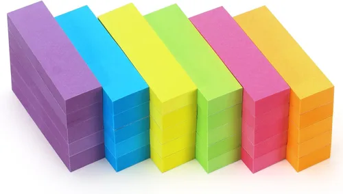 30 Paquetes 1.5x5 cm Notas Adhesivas con Banderas, Pestañas, Marcadores de Página, 6 Pestañas Adhesivas de Índice de Colores Brillantes, Banderas de