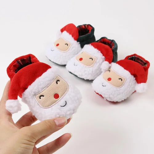 Miniatura 3 de Ohwawadi - Calcetines de forro polar para bebé o niña, suaves y calientes, botas o zapatos para bebés recién nacidos, con estilos de dibujos