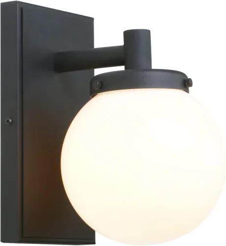 Pathson Aplique de pared vintage con cable con vidrio de globo blanco, luz de tocador de baño industrial, accesorios de lámpara de pared interior
