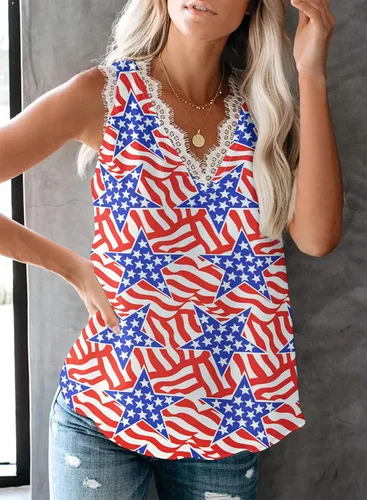 Miniatura 275 de VIISHOW - Camiseta sin mangas, sexy, con cuello en V y bordes de encaje para mujer, camisola de vestir, camisas de gasa, sin mangas, casuales