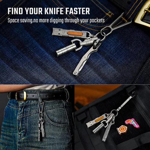 Miniatura 4 de KeyUnity KK13 Cuchilla de Utilidad de Precisión para Manualidades Mango de Titanio Mini Herramienta de Corte para Artes Manualidades Proyectos