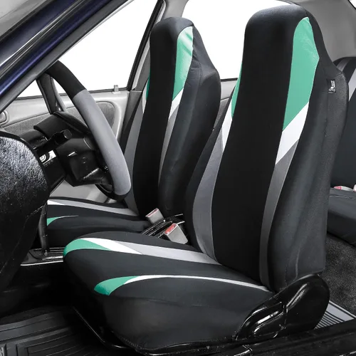 Miniatura 46 de FH Group Juego de fundas de tela para asiento delantero de automóvil para asientos de cubo, ajuste universal, compatible con bolsa de aire, fundas