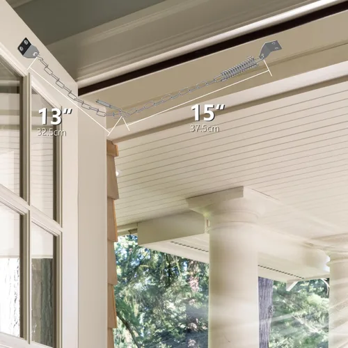 Miniatura 2 de Paquete de 2 muelles de cadena para puerta de tormenta, protector de puerta o cierrapuertas resistentes para tormentas, galvanizado antioxidante