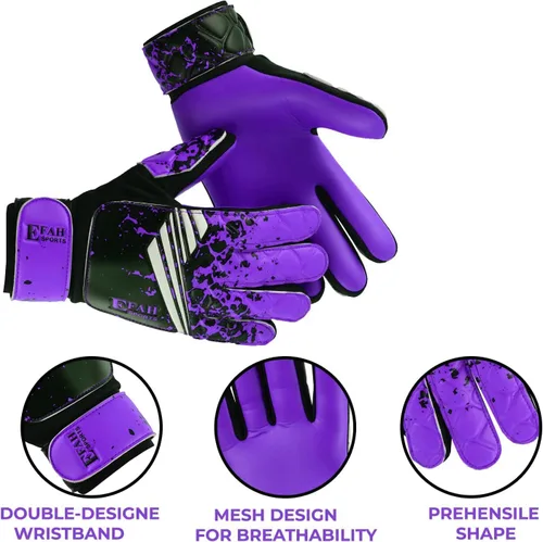 Miniatura 15 de Guantes de portero de fútbol para niños y jóvenes, guantes de portero de fútbol con agarres fuertes Verde