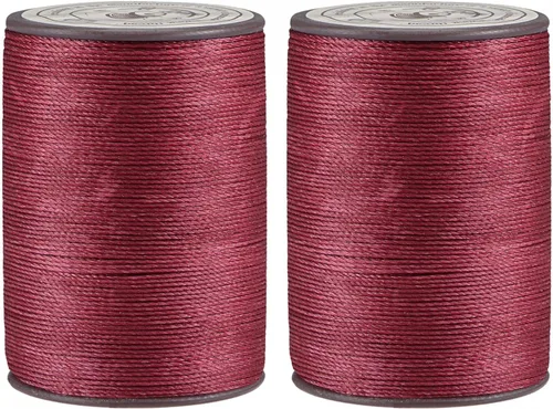 Miniatura 15 de uxcell Hilo encerado fino de 137 yardas, 0.022 in de diámetro, de poliéster, con revestimiento de cera, para coser a máquina, bordar, acolchar a