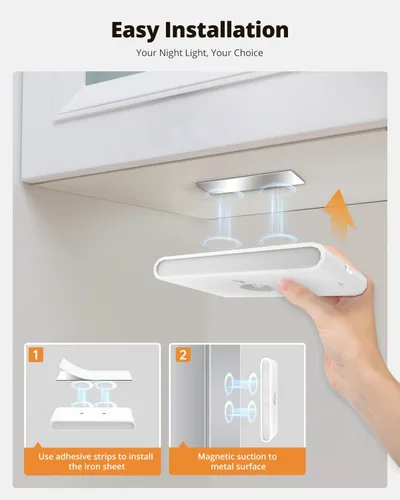 Miniatura 6 de wowatt Luz de escalera recargable con sensor de movimiento, luces de noche blancas con montaje magnético, luces de escalera regulables para Blanco