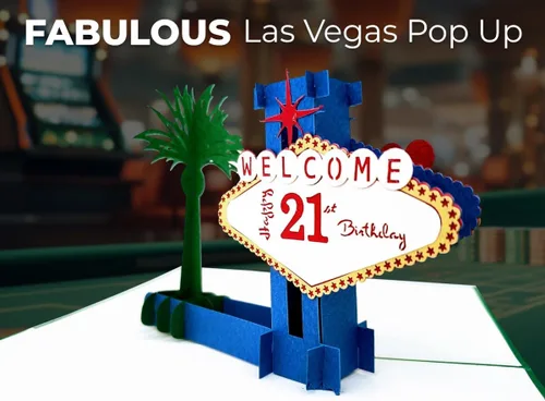 Miniatura 4 de iGifts And Cards Fabulous - Tarjeta emergente de cumpleaños de Las Vegas 21 – Celebración de hito, regalo de edad legal, felicitaciones, regalo