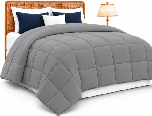 Miniatura 14 de LUX Décor - Edredón Queen de 88 x 88 pulgadas, relleno de edredón alternativo ultrasuave con pestañas de esquina y costuras de caja, ropa de cama