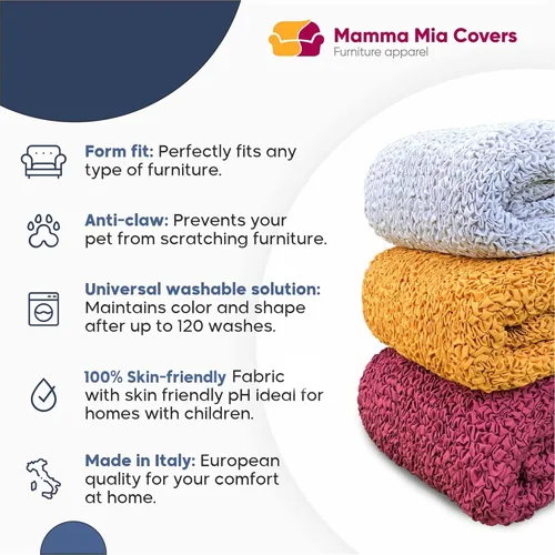 Miniatura 4 de PAULATO BY GA.I.CO. Funda para sillón, sofá, desmontable, para muebles, elástica, de doble vista, colección Microfibra Borgoña