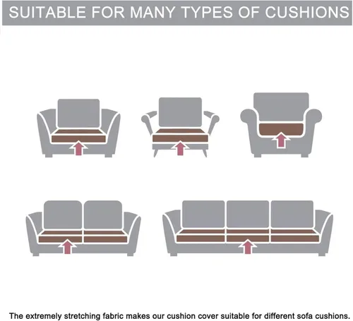 Miniatura 7 de Fundas de cojín de terciopelo para sofá, funda elástica para cojín de sofá suave, protector de muebles extraíble y lavable para sala de estar, Negro