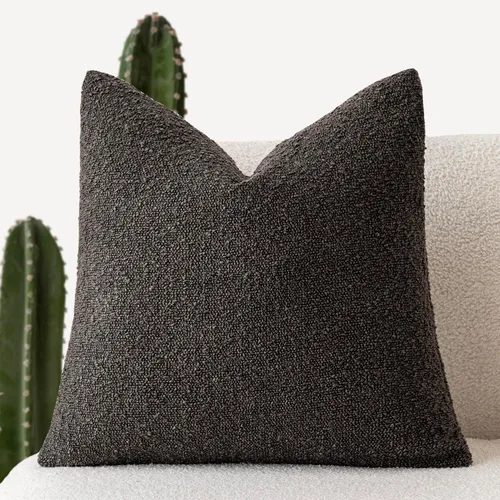 Miniatura 37 de Foindtower Fundas de almohada decorativas con textura de boucle, fundas de almohada sólidas, neutrales, suaves y acogedoras para silla, sofá