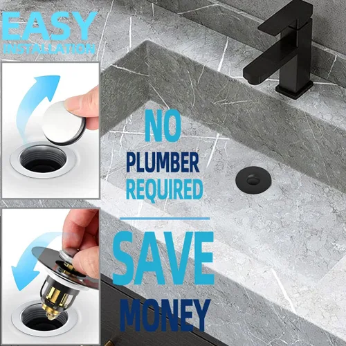 Miniatura 3 de MUAIOLAUS Tapón universal para lavabo de baño, tapón desplegable para fregadero con cesta para atrapar pelo, filtro de drenaje antiobstrucción