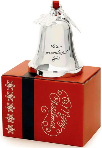 Miniatura 2 de FKOG 2025 Adorno de Campana de Navidad It's A Wonderful Life, Campana Plateada para Árbol de Navidad y Adorno de Campana de Trineo, Regalos