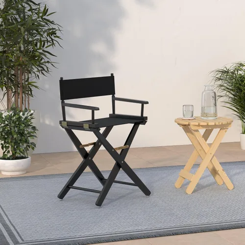 Miniatura 2 de American Trails Silla de director extra ancha de 18.0 in, marco negro con lona negra premium