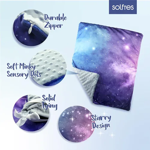 Miniatura 3 de Solfres - Manta de regazo con peso de 5 libras, tamaño pequeño, para niños y adolescentes, 20 x 23 pulgadas - Manta para dormir con terapia