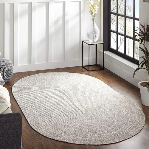 Miniatura 63 de BNM - Alfombra ovalada bohemia para interiores y exteriores con patrón trenzado sólido, perfecta para patio trasero, patio, oficina, sala de estar