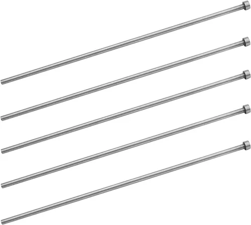 Miniatura 8 de Utoolmart 1/8 "de diámetro punta redonda de acero recto eyector Pin Punch 8 pulgadas largo gris plateado 5pcs