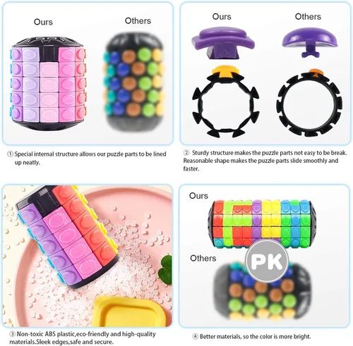 Miniatura 4 de R.Y.TOYS Juguete para ansiedad, rompecabezas de cubo mágico, rompecabezas de cerebro para adultos, juego de mano inquieto de lógica giratoria