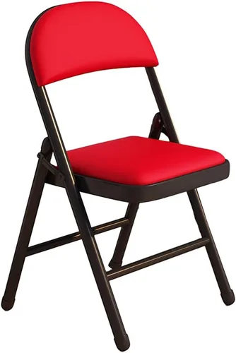 Miniatura 14 de Folding Chairs Silla de escritorio acolchada de poliuretano para muebles, silla de camping, silla de descanso plegable con marco de metal