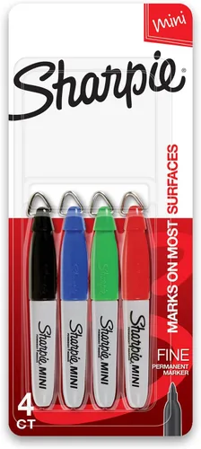 Sharpie Mini-marcadores permanentes, de punta fina, colores surtidos, 4 unidades